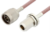 N Male to N Female Bulkhead Cable 60 Inch Length Using RG142 Coax - PE3034-60 - Pasternack