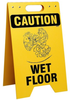 Brady Prinzing Polyethylene Rectangle Yellow Floor Stand Sign - 12 in Width x 20 in Height - TEXT: CAUTION WET FLOOR - SF648E - 754473-46336 - R. S. Hughes Company, Inc.