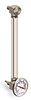Nylon Liquid Level Gage with Dial Thermometer, 8” Centerline, Front Mount 1/2”-20 - B3642-20800BA1W - Oil-Rite Corp.