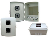 14x10x04 ABS Plastic Indoor IP54 NEMA 12 Enclosure, Hook & Loop Mounting, Vent Lid & 48 VDC PoE outlets Gray -- TEP141004-40V - Image