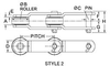 Chain Number 2184RX, Roller Conveyor Chains - 6.000