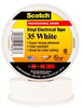 3M Scotch 35-WHITE-1/2 White Insulating Tape - 1/2 in Width x 20 ft Length - 7 mil Thick - Electrically Insulating - 10232 -- 054007-10232