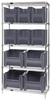 Open Wire Shelving, 5Shelves, 10Bin, Gry; Shelving Unit Type Quantum Storage - 44AC8159 - Newark, An Avnet Company