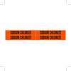 Brady B-946 Black on Orange Vinyl Self-Adhesive Pipe Marker - 1 1/8 in Height - 3/4 in Character Height - 7 in Length - Printed Msg = SODIUM CHLORATE - 7409-4 - 754473-67921 - R. S. Hughes Company, Inc.