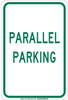 Brady B-555 Aluminum Rectangle White Parking Restriction, Permission & Information Sign - 12 in Width x 18 in Height - TEXT: PARALLEL PARKING - 129741 - 754473-78897 - R. S. Hughes Company, Inc.