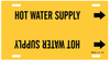 Brady B-915 Black on Yellow Plastic Strap-On Pipe Marker - 3 1/2 in Character Height - Printed Msg = HOT WATER SUPPLY with Right Arrow - 4082-H - 754476-47784 - R. S. Hughes Company, Inc.