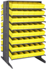 2 Side Sloped Rack, 16Shelves, 96Bin/yel; Shelving Unit Type Quantum Storage - 44AC6408 - Newark, An Avnet Company