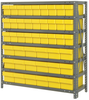 Open Shelving, 7Shelves, 45Bins, Yellow; Shelving Unit Type Quantum Storage - 44AC8950 - Newark, An Avnet Company