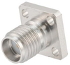 SMA Female (Jack) Connector Field Replaceable 4 Hole Flange (Panel Mount) 0.015 inch Pin, .250 inch Hole Spacing with Metal Contact Ring - FMCN1612 - Fairview Microwave Inc.