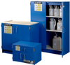 Justrite Haz-Alert 2 1/2 L Blue Hazardous Material Storage Cabinet - 24 in Width - 18 1/2 in Height - Bench Top - 697841-00660 - 697841-00660 - R. S. Hughes Company, Inc.