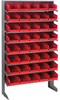 Sloped Rack, 8Shelves, 40Bins, Red; Shelving Unit Type Quantum Storage - 44AC6493 - Newark, An Avnet Company