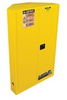 Justrite Sure-Grip EX 894600 45 gal Yellow Corner Storage Cabinet - 43 in Width - 65.25 in Height - Floor Standing - 697841-15670 - 697841-15670 - R. S. Hughes Company, Inc.