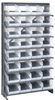 Sloped Rack, 8Shelves, 32Bins, Clear; Shelving Unit Type Quantum Storage - 42AC5701 - Newark, An Avnet Company