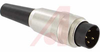 Connector; circular din, plug, 4 cont, ip40, mates with KFR, KFV, KGR, KGV, KV - 70151555 - Allied Electronics, Inc.