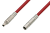 75 Ohm Mini SMB Plug to 75 Ohm Mini SMB Jack Cable 24 Inch Length Using 75 Ohm PE-B159-RD Red Coax - PE38141/RD-24 - Pasternack