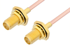 SMA Female Bulkhead to SMA Female Bulkhead Cable 60 Inch Length Using RG405 Coax, RoHS - PE33176LF-60 - Pasternack