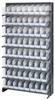 Sloped Rack, 8Shelves, 64Bins, Clear; Shelving Unit Type Quantum Storage - 42AC5695 - Newark, An Avnet Company