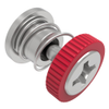 Captive Screw, M3 X 0.5 Thread, Press-in, Phillips Recess, Knurled Red Knob -- 52-A31-51-4-013 - Image