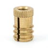 E-Z Fin™ Threaded Insert for Soft Wood or Plastic - Triple fin - 1/4-20 -- 370-4-BR - Image