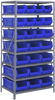 Open Shelving, 8Shelves, 24Bins, Blue; Shelving Unit Type Quantum Storage - 44AC9276 - Newark, An Avnet Company