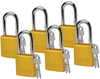 Brady Yellow Aluminum 6-pin Keyed & Safety Padlock 51377 - 1 1/2 in Width - 1 3/5 in Height - 1/4 in Shackle Diameter - 2 Key(s) Included - 754476-51377 - 754476-51377 - R. S. Hughes Company, Inc.