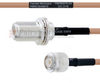 N Female (Jack) Bulkhead to TNC Male (Plug) MIL-DTL-17 Cable M17/128-RG400 Coax Up To 11 GHz, 1.7 VSWR in 60 Inch - FMHR0078-60 - Fairview Microwave Inc.