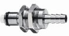 Metal quick-disconnect insert, panel mount, hose barb, 1/4