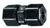 Compression fittings, Straight unions; Black PP,1/2