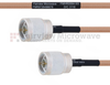 N Male to N Male MIL-DTL-17 Cable M17/128-RG400 Coax in 12 Inch - FMHR0064-12 - Fairview Microwave Inc.