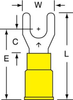 3M Scotchlok Yellow Non-Locking Butted Nylon Butted Fork & Spade Terminal MNG10-10FX - 1.03 in Length - 0.38 in Fork Width - #10 Stud - 051128-58717 - R. S. Hughes Company, Inc.