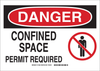 Brady B-401 Polystyrene Rectangle White Confined Space Sign - 14 in Width x 10 in Height - TEXT: CONFINED SPACE PERMIT REQUIRED - 131690 - 754473-82094 - R. S. Hughes Company, Inc.