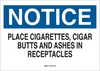 Brady B-401 Polystyrene Rectangle White Litter & Cigarette Disposal Sign - 10 in Width x 7 in Height - 22804 - 754476-22804 - R. S. Hughes Company, Inc.