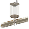 Levelux Clear View Multiple Feed Electro Lubricator, 1/2 gal Pyrex Reservoir, 22 Feeds, 1/8