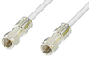 75 Ohm F Male to 75 Ohm F Male Cable 48 Inch Length Using 75 Ohm PE-B159-WH White Coax - PE38136/WH-48 - Pasternack