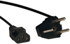 C13 to Schuko, European Computer Power Cord - 10A, 250V, 17 AWG, 6 ft. (1.8 m), Black -- P054-006 - Image