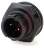 connector, Panel ount, #20 contacts, Crimp contact, 3, socket, with hex nut, gas - 70025389 - Allied Electronics, Inc.
