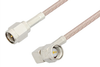 SMA Male to SMA Male Right Angle Cable 12 Inch Length Using 75 Ohm RG179 Coax, RoHS - PE3459LF-12 - Pasternack