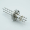 Power Feedthrough, 12,000 Volts, 7 Amps, 4 Pins, 0.25″ Stainless Steel Conductors, 2.75″ Conflat Flange - A0063-3-CF - MPF Products, INC.