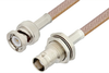 BNC Male to BNC Female Bulkhead Cable 12 Inch Length Using RG400 Coax - PE3423-12 - Pasternack