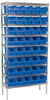 Akro-Mils Shelfmax 2000 lb Adjustable Blue Chrome Steel Open Adjustable Fixed Shelving System - 40 Bins - 2000 lb Total Capacity - AWS143630090 BLUE - AWS143630090 BLUE - R. S. Hughes Company, Inc.