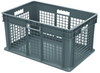 Akro-Mils 8.32 gal Gray Industrial Grade Polymer Industrial Reusable Straight Wall Container - 23 3/4 in Length - 15 3/4 in Width - 12 1/4 in Height - Mesh Side Wall - 37672 GREY - 37672 GREY - R. S. Hughes Company, Inc.