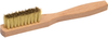 Small Hand Wire Scratch Brush, Crimped Brass Fill, Wood Block, 3 x 10 Rows - 44619 - Weiler Abrasives