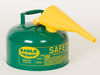 Eagle Green Galvanized Steel 2 gal Safety Can - 9 1/2 in Height - 11 1/2 in Overall Diameter - 048441-00372 - 048441-00372 - R. S. Hughes Company, Inc.