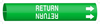 Brady Bradysnap-On B-915 White on Green Plastic Snap-On Pipe Marker - 1/2 in Character Height - Printed Msg = RETURN with Right Arrow - 4120-A - 754476-41433 - R. S. Hughes Company, Inc.