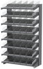 Akro-Mils APRS 900 lb Clear Gray Powder Coated Steel 16 ga Single Sided Fixed Rack - 36 3/4 in Overall Length - 48 Bins - Bins Included - APRS18138SC - APRS18138SC - R. S. Hughes Company, Inc.