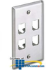 Panduit® Mini-Com Stainless Steel Faceplates - CFP4S - TelephoneStuff.com