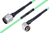 Temperature Conditioned N Male to N Male Right Angle Low Loss Cable 48 Inch Length Using PE-P160LL Coax - PE3M0221-48 - Pasternack