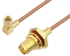 SMA Female Bulkhead to SSMC Plug Right Angle Cable 60 Inch Length Using RG178 Coax - PE3C4465-60 - Pasternack