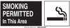 Brady Bradylam B-140 Fiberglass Reinforced Polyester Rectangle White Smoking Permitted Sign - Laminated - TEXT: SMOKING PERMITTED IN THIS AREA - 36451 - 754473-16587 - R. S. Hughes Company, Inc.