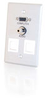 Single Gang HD15 + 3.5mm + (2) Keystone Wall Plate - Brushed Aluminum -- 2225-40544-ADT